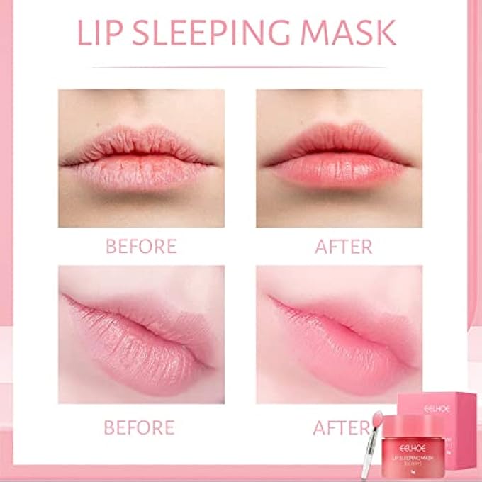 EELHOE MOISTURIZING OVERNIGHT LIP MASK, LIP SLEEP MASK REDUCES LIP LINES AND RESTORES MOISTURE PLUMP DRY LIPS LIP CARE LIP BALM EFFECTIVELY NOURISHES THE LIP SKIN (A, ONE SIZE) - Image 3